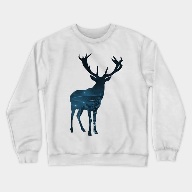 Space Inside deer Crewneck Sweatshirt by styleandlife